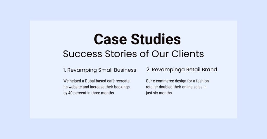website design dubai case studies
